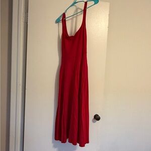 Reformation Vibrant Red Tank Midi Dress